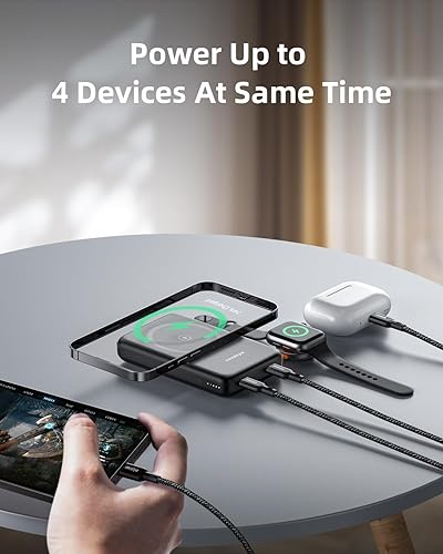 Miniatura 4 de Cargador de batería magnético, cargador portátil inalámbrico de 10800 mAh, paquete de batería compatible con Magsafe para iPhone 1615141312 Series y