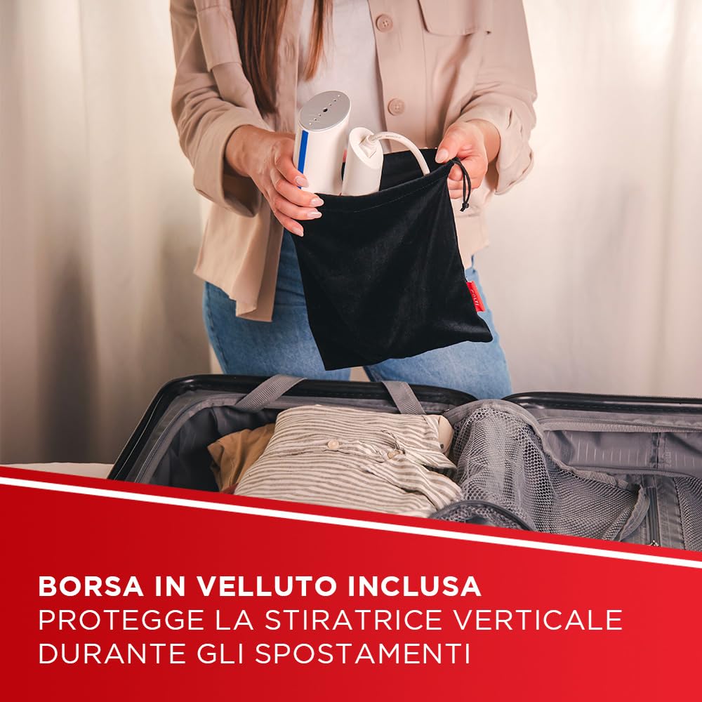 Polti Vaporella Vertical Styler GSM50B, Żelazko Pionowe Przenośne z Rączką Składaną, 30 s, Biały i Niebieski