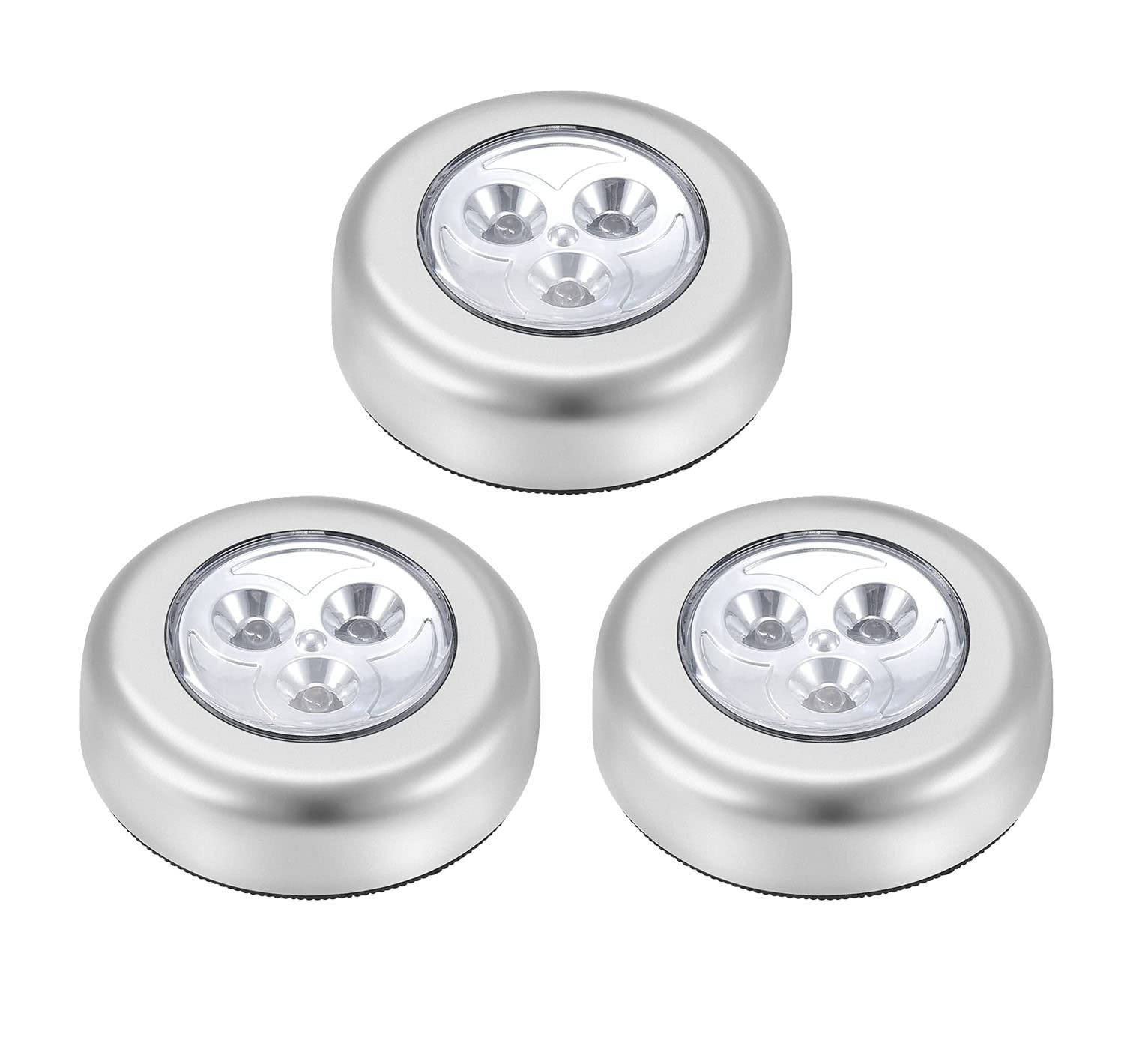 3 Pack LED Battery-Powered Wireless Night Light Tap Touch Lamp, Self ...
