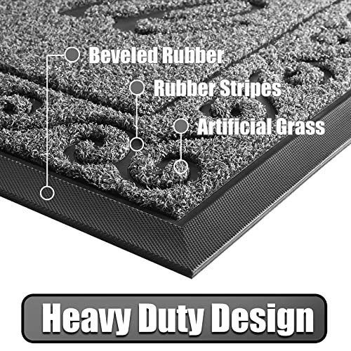 Yimobra welcome door mat, Heavy Duty Sturdy Front Mats for Home Entrance Outdoor Indoor,Non Slip Backing - Image 2
