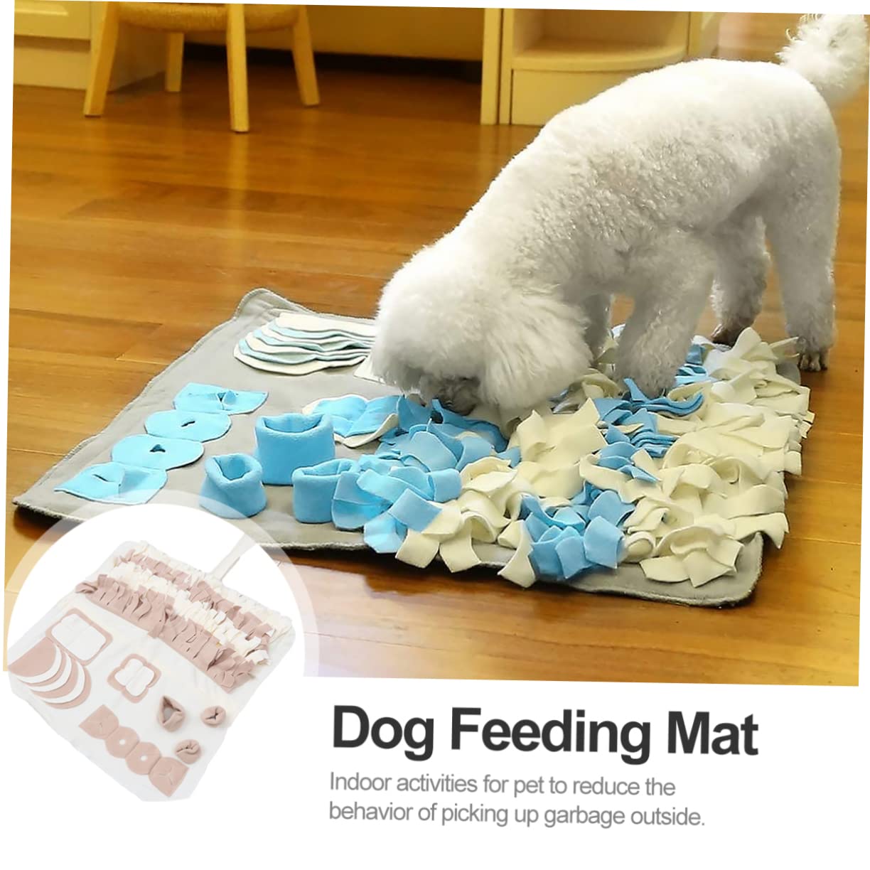 Hohopeti Tapis de Fouille pour Chien, Peluche Beige, Lavable, pour L’Apprentissage Olfactif en Intérieur, Adapté aux Petits et Moyens Chiens