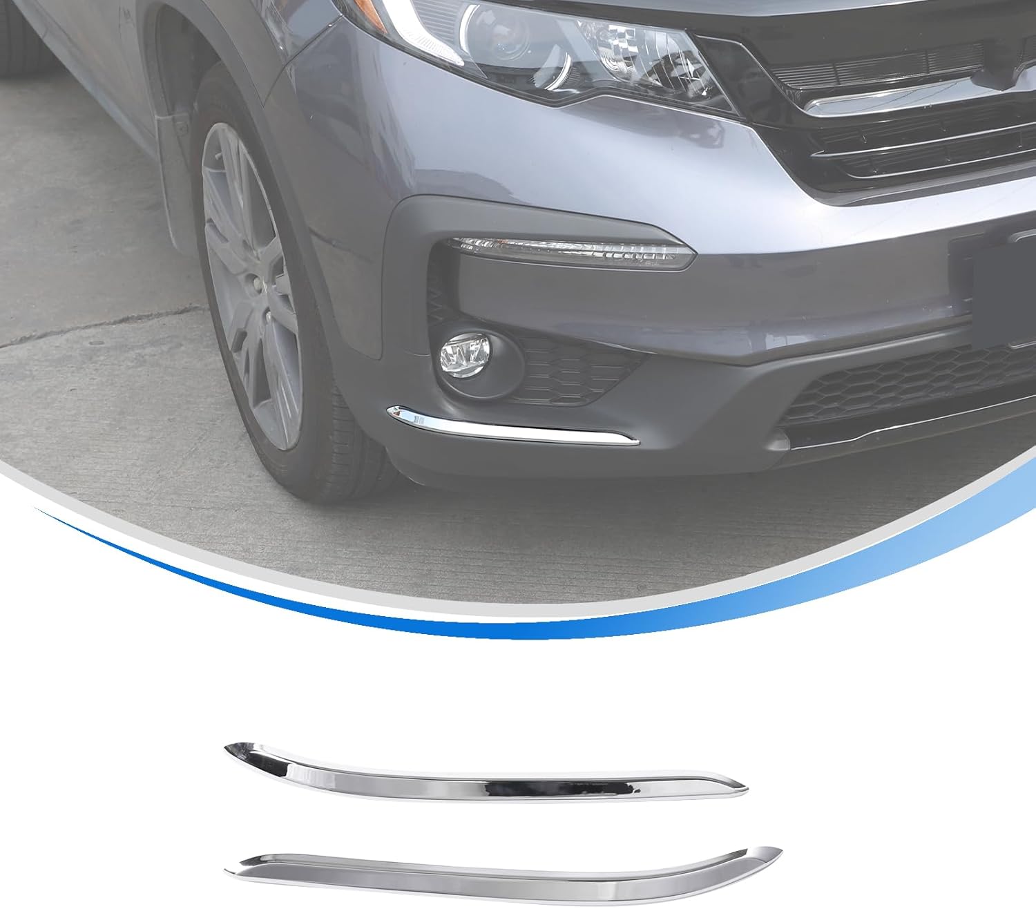 Front & Rear Corner Bumper Guard Trim Kit Compatible with Honda Pilot 2019-2022 Accessories ABS Material (Sliver)