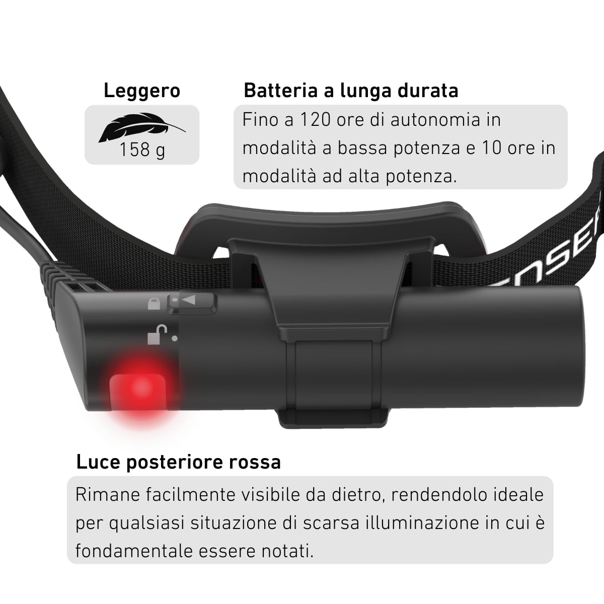 Ledlenser MH10 SE Lampada Frontale Ricaricabile, 600lm, 150m, IP54, 120h | Messa a fuoco regolabile, luce posteriore rossa, filtri colorati e custodia inclusi, ideale per campeggio ed escursioni