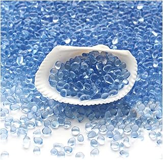 homeemoh 30g Crushed Stone Mini Crystal Chips Decorative Pebbles Gravel Irregular Gemstones Filling Gravel for Water Fountain Sand Landscape Fish Tank Garden (Lake Blue(2-4mm))