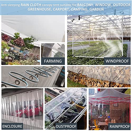 Bâche transparente en PVC 420g/m² ultra-résistante avec œillets
