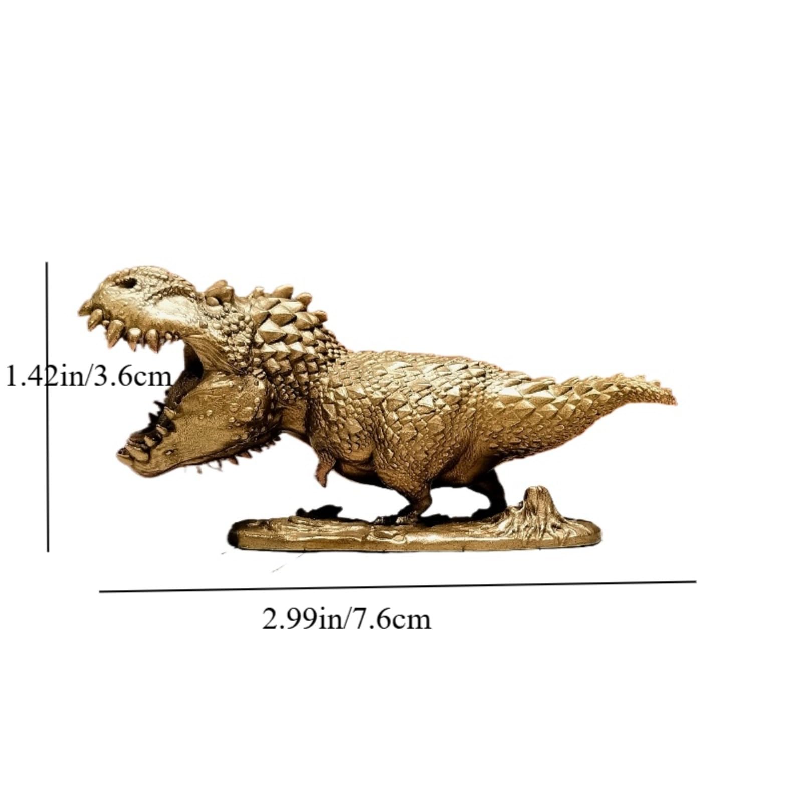 Mosiężna Statua Tyrannosaurus Rex Z Otwartymi Ustami, Dekoracja Biurka, Metalowa Rzeźba Modelu Dinozaura Jurajskiego, Dekoracja Regału Na Biurko