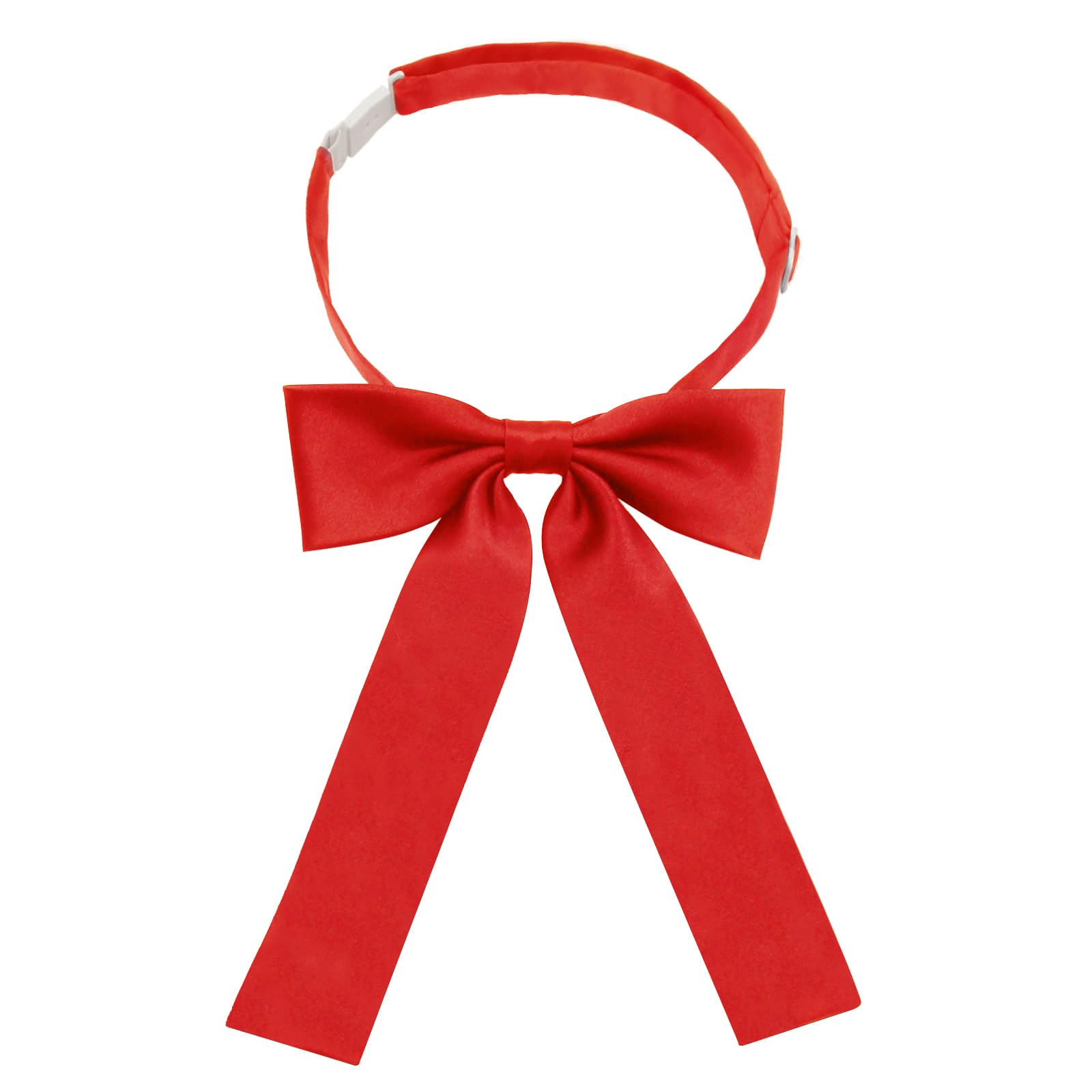 Mantieqingway Bow Ties for Women/Girls, Pre-tied Adjustable Bowties Solid Color Polyester Bow Tie for School Uniform Shirt