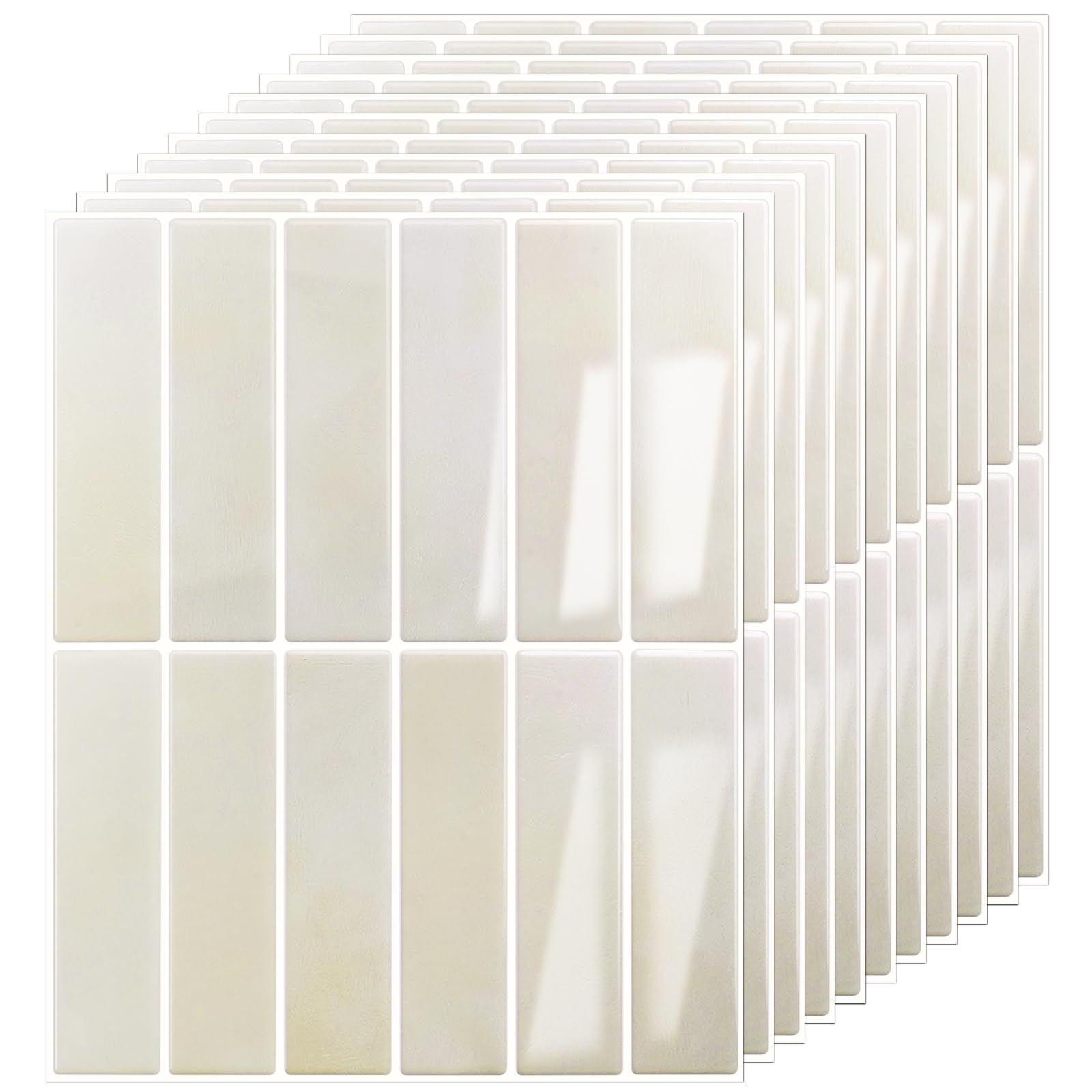 3D Fliesenaufkleber, Klebefliesen Küche 10 Stück, Selbstklebende Fliesen Wasserdicht, klebefliesen bad, für Küchenwand, Badezimmer, Wand Dekoration (Beige, 22.9x29cm)