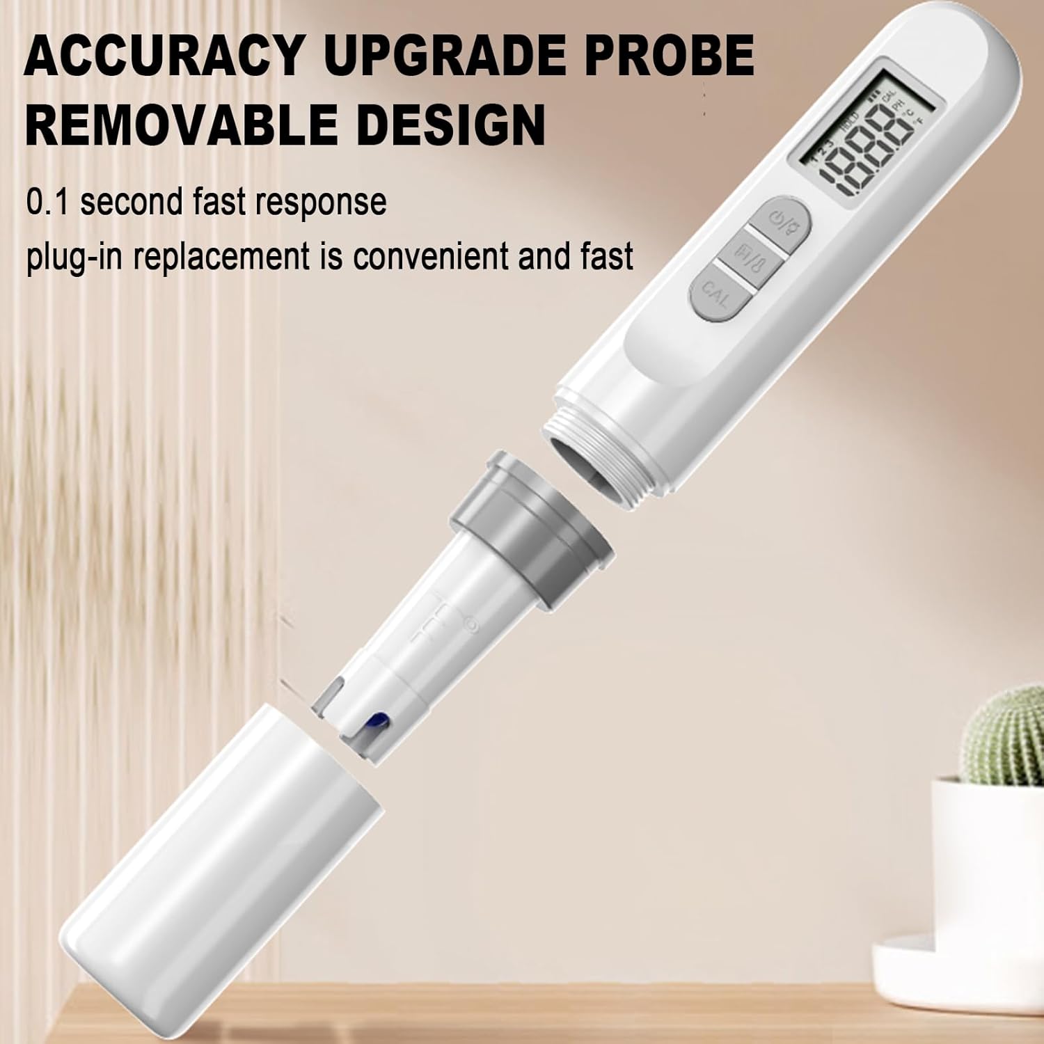 Water Quality PH Value Tester, Digital Display Water Quality Meter, 0-14pH/0-60℃ Temp, 0.01 Resolution, 0~70°C ATC, 0.1s Fast Response, for Aquarium/Drinking Water