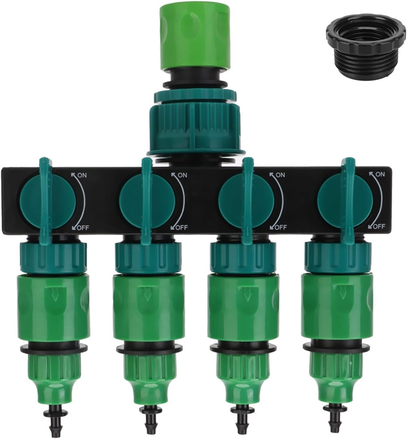 ガーデン芝生スプリンクラー灌漑システム 屋外蛇口用 1/2インチ-3/4インチ-1インチ 4ウェイ灌漑アダプター ホーススプリッター