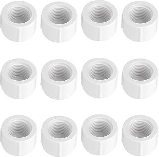 30Pack 1/2 Pvc Cap Female, Sch 40 PVC Pipe threaded Cap, PVC Pipe Fittings for Plumbing Water Line