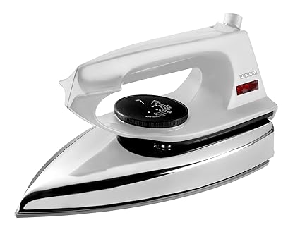 Usha EI 2802 1000 W Ultra Light Weight Dry Iron with Non-Stick Soleplate (White)