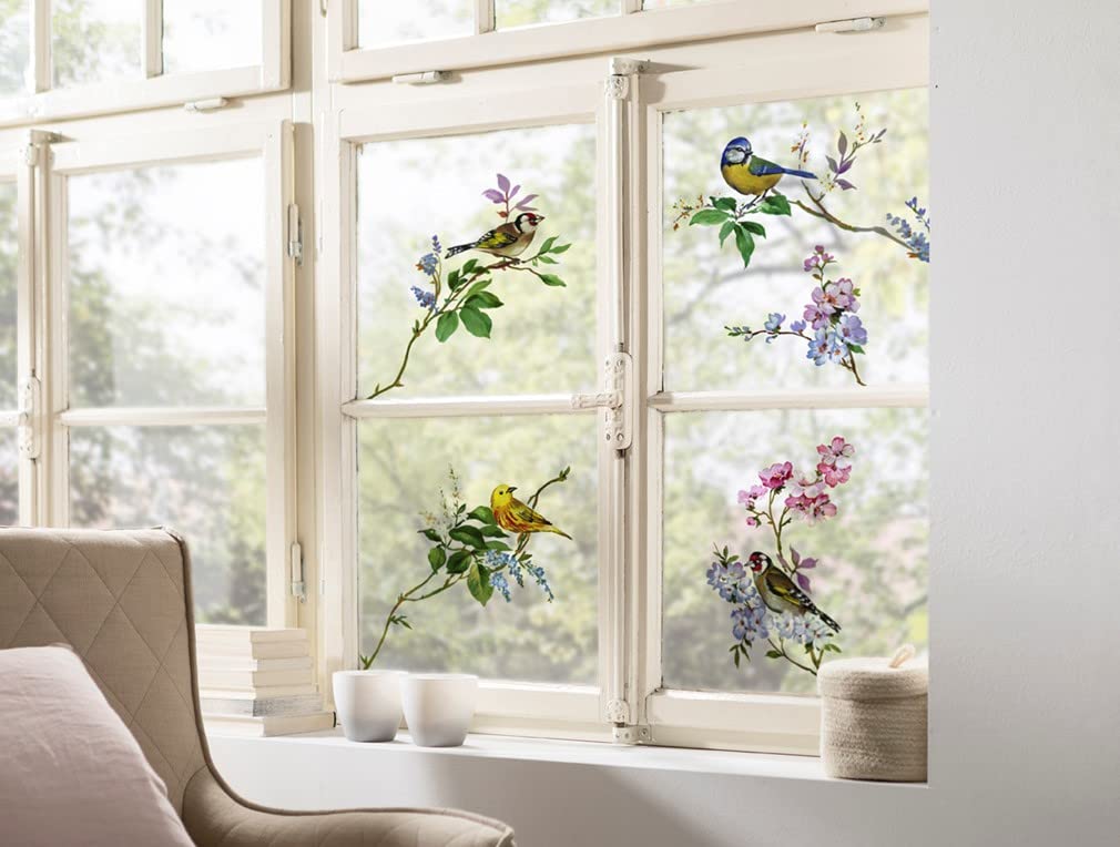 Stickers pour fenêtre oiseaux chantants pour illuminer votre salon Komar