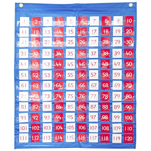 Learning Advantage 1-120 Pocket Chart - Number Chart For Kids - 32" High X 27" Wide - Teach Early Numeracy - Hands-On Math Manipulative #TOP1