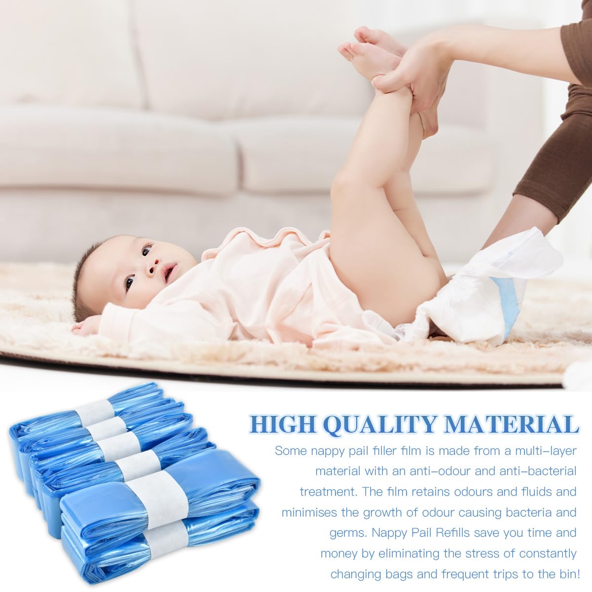 Recambio Contenedor Pañales 10 Unidades, 4.5m Recambios Para Cubos De Pañales Recambios De Papelera Pañales Bebe Para Bolsas Pañales Tommee Tippee, Para Angelcare Recambios