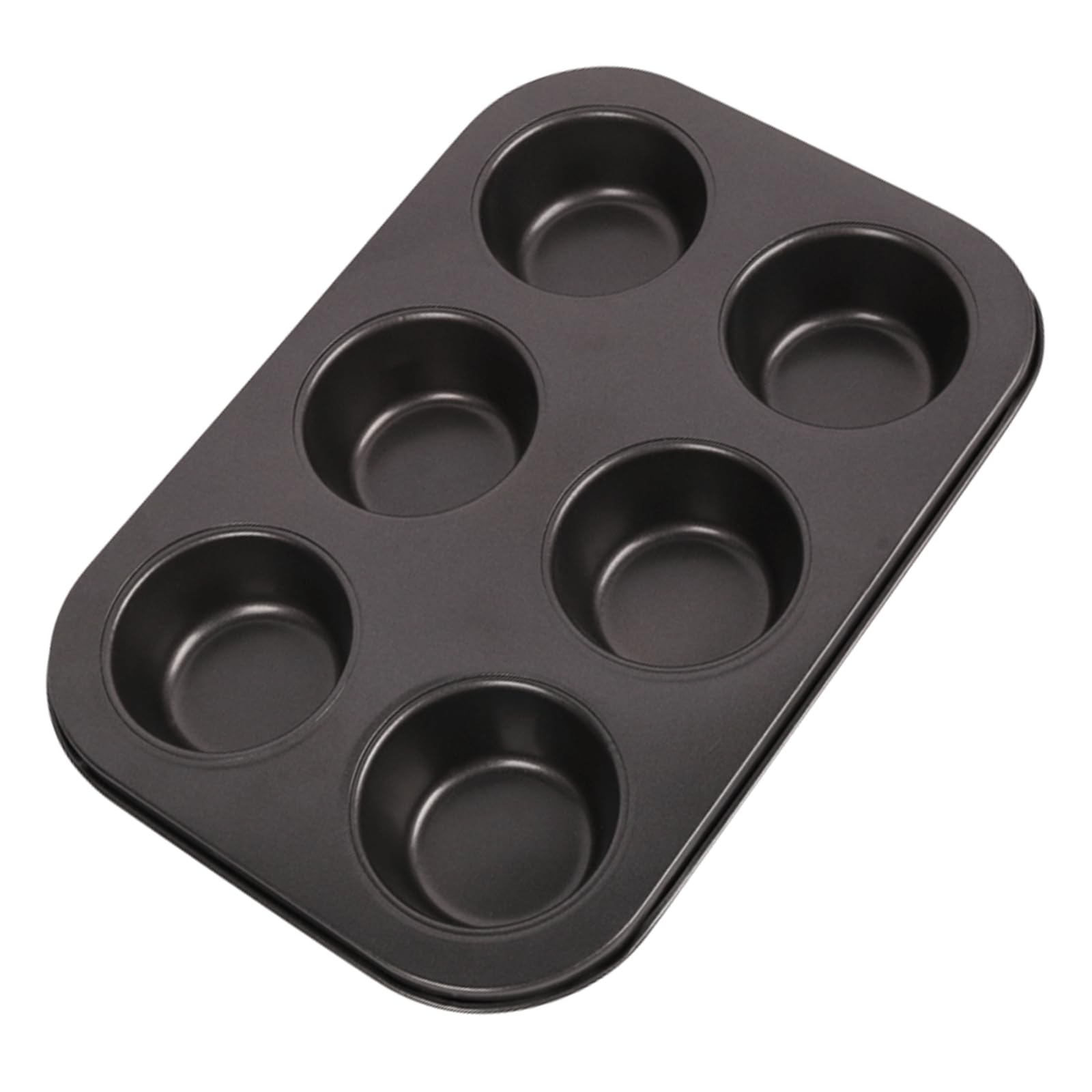 2 paquetes de moldes redondos antiadherentes para hornear magdalenas, moldes para magdalenas, moldes para tartas de queso, acero al carbono, color negro