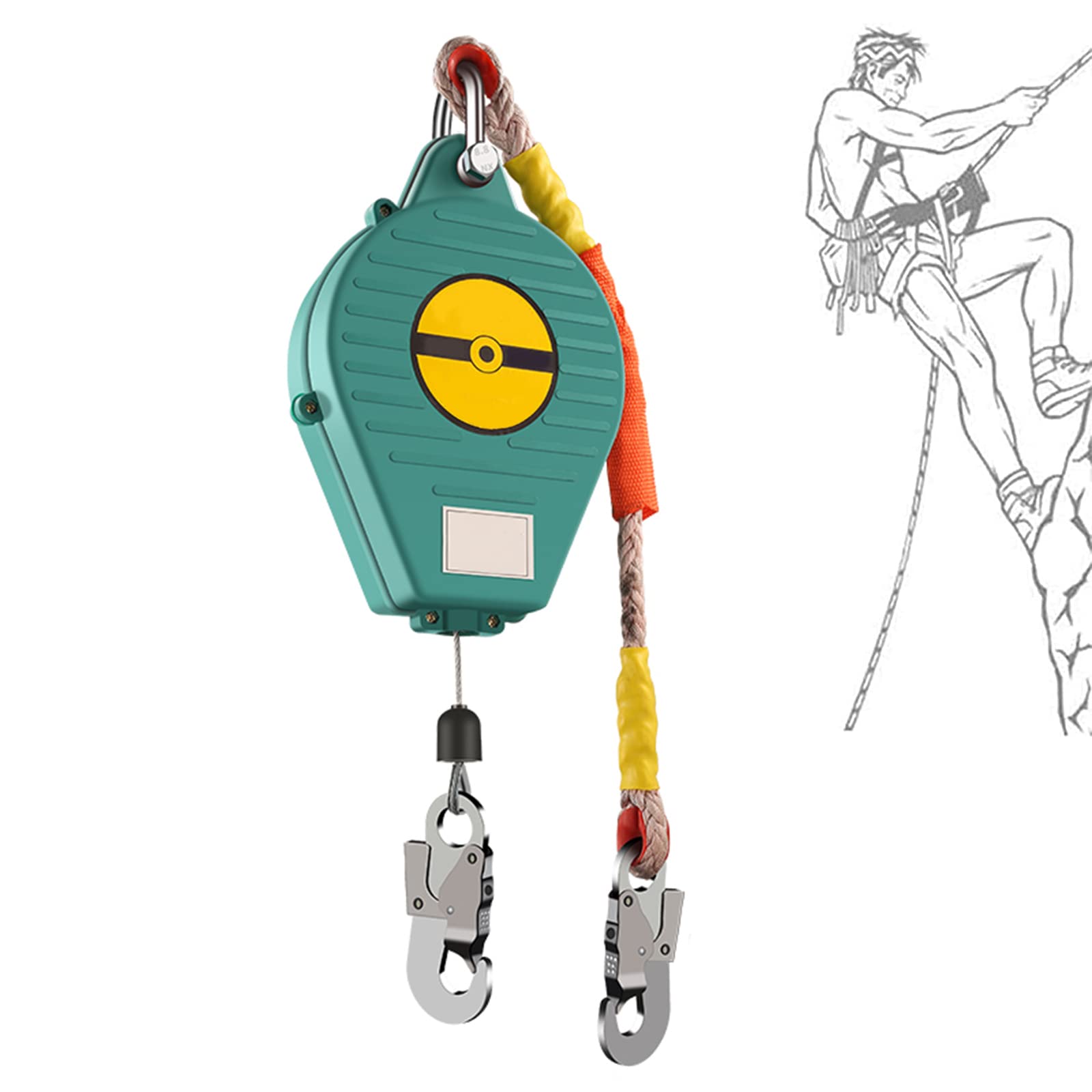 Fall Protection Equipment Fall Arrester Self Retracting Lifeline Shock Absorbing Lanyard Cable,Fall Arrester Block Inertia Reel Height Safety Device,for Construction and Mining,5M