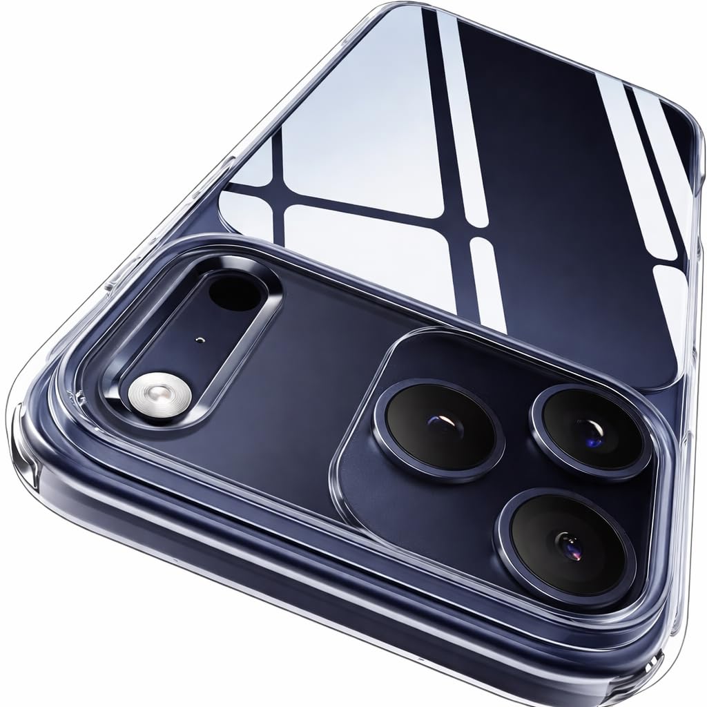 for iPhone 17 Pro Max Case Clear Cover, Military-Grade Protection, Upgrade Crystal Anti-Yellowing Tech Anti-Scratch, Camera Control Protective Cover Ultra Slim Transparent Case for (iPhone 17 Pro Max)