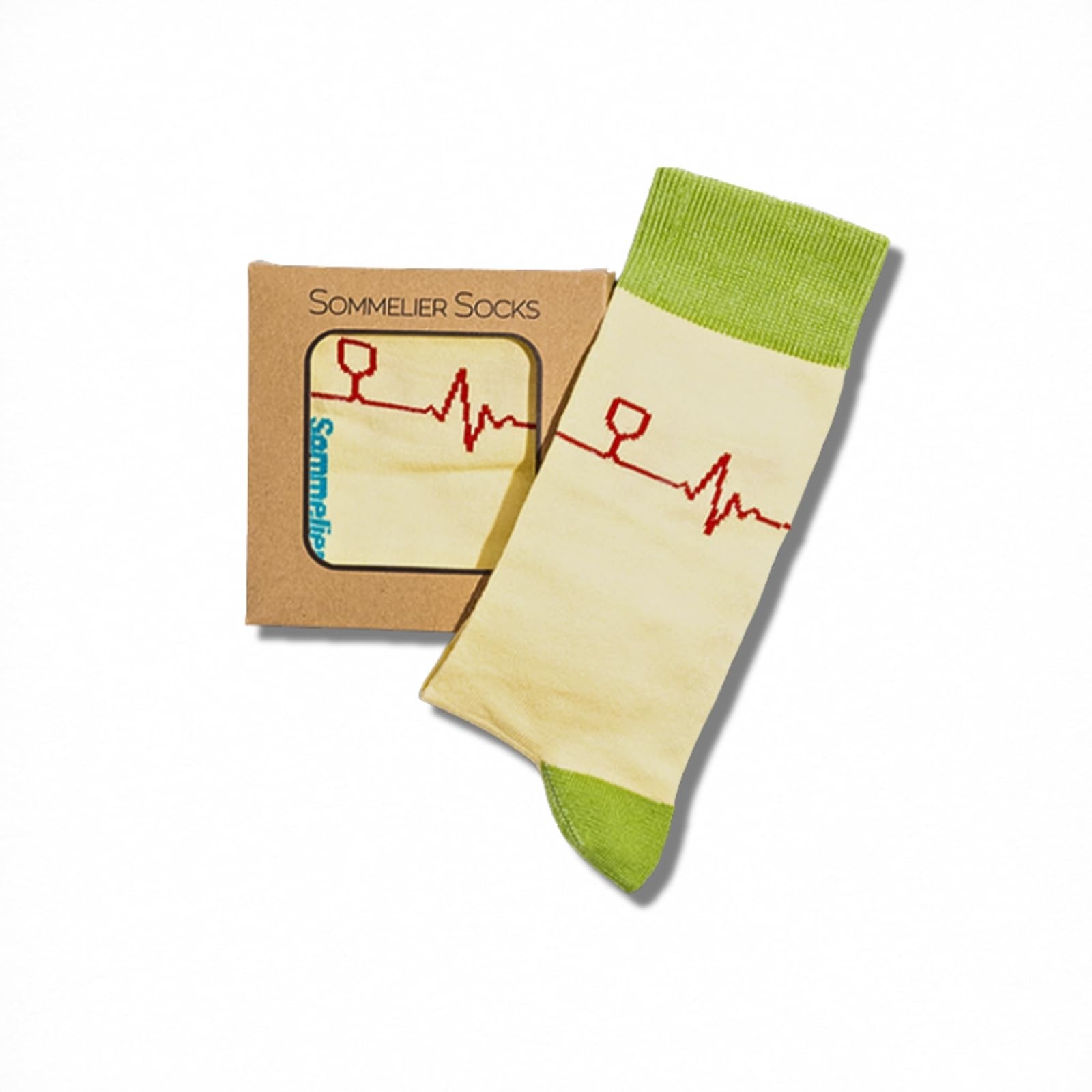 Sommelier Socks Unisex Yellow - Heartbeat - Uk Size 7.5-11.5