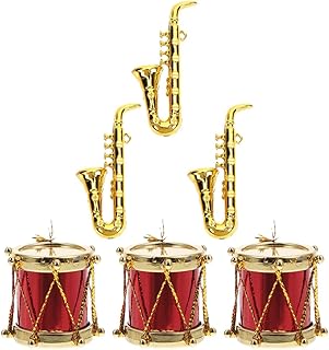 Didiseaon 3 Sets mini toys doll house miniature sax mini musical instrument tiny music instrument mini drum photo prop miniature musical instrument tiny sax miniature drum pp saxophone props