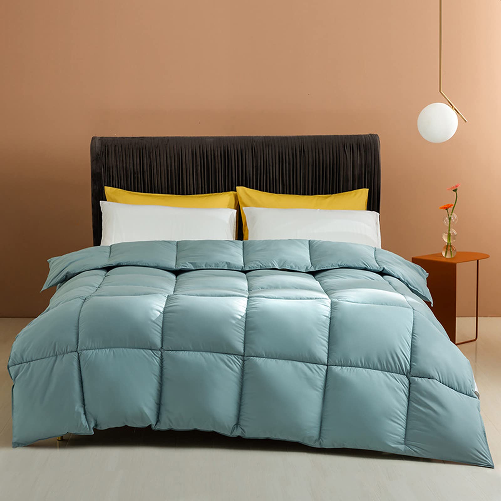 Edredón de lujo acolchado para cama doble azul de 160 x 210 cm y 2 kg
