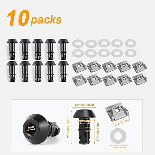 Miniatura 6 de Xitomer Tornillos universales de liberación rápida FasteAners, pernos de carenado, de 0.669 in, con clips, liberación rápida de 14 de giro, apto