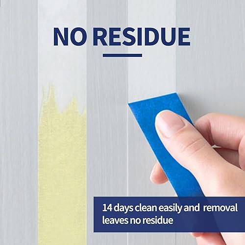 Miniatura 4 de TAPEBEAR Cinta de pintor multisuperficie, cinta azul sin residuos UV, cinta adhesiva de pintura de pared con líneas afiladas para pintura en