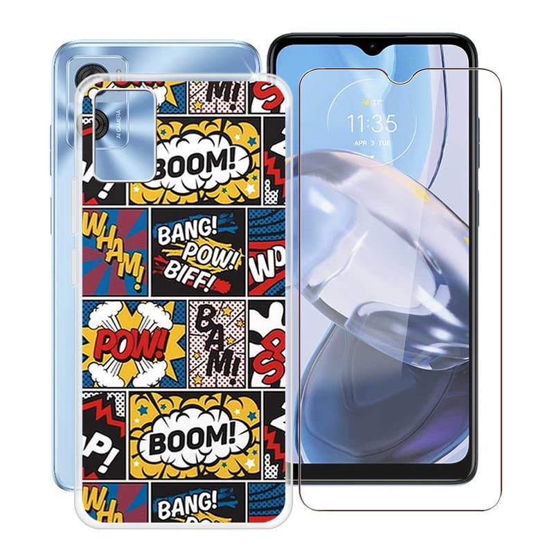 COMAKU Cover Armor per Motorola Moto E22 4G/E22i 4G, Custodia TPU+PC Antiurto con Scorrevole Cover Anello Supporto - Argento