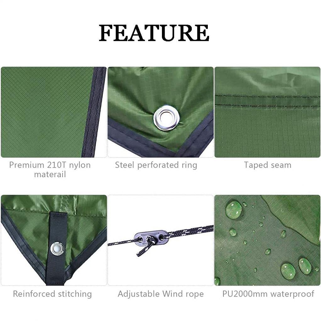 Bâche De Tente Imperméable pour Hamac Extérieur De Voyage De Camping, Bâche Anti-UV D'auvents De Bâche De Hamac De Ripstop, Green