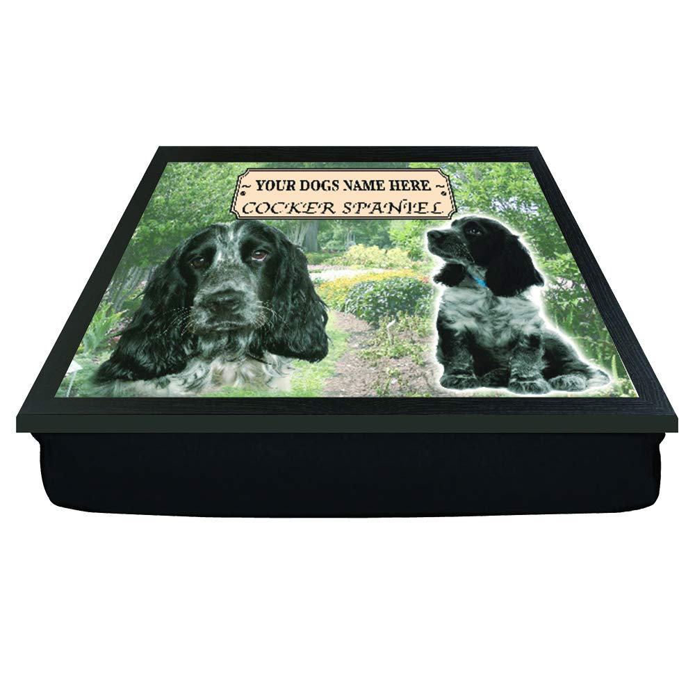 Personalised Gift Products Black Cocker Spaniel Personalised Dog Breed Gift Lap Tray