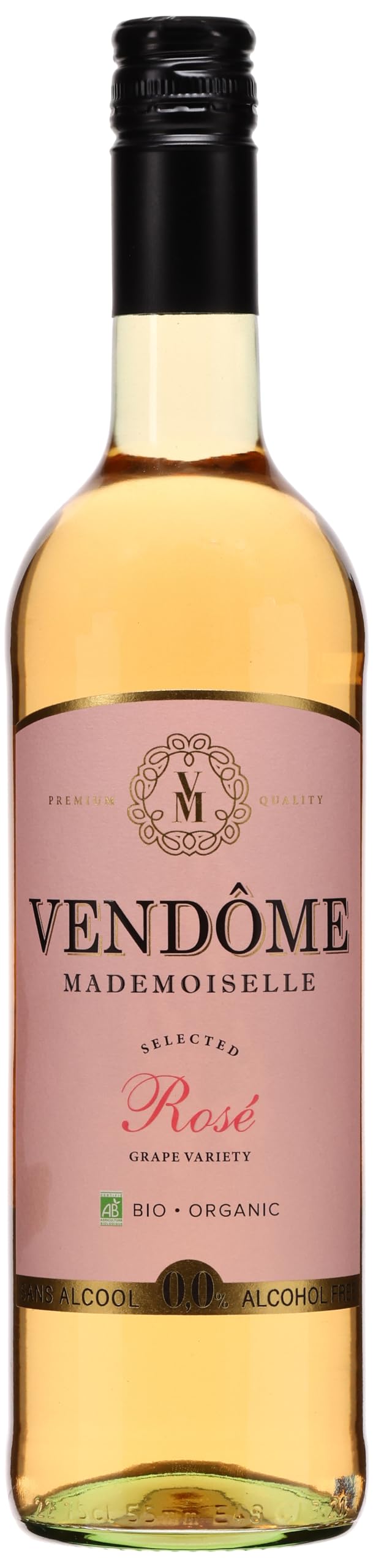 Vendome Mademoiselle Organic Non-Alcoholic Rose Grape Pink Wine 750 ml
