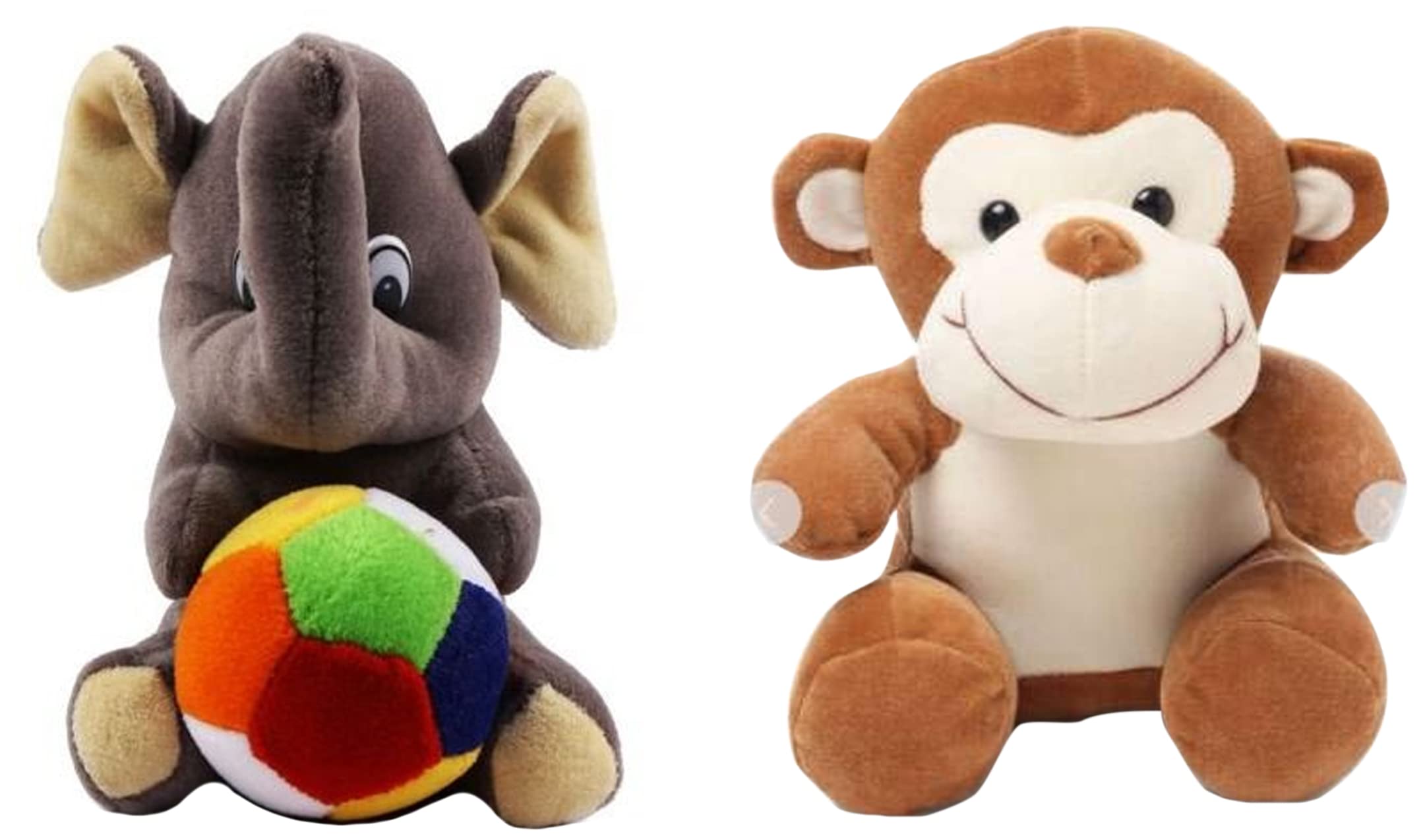 Babique Sitting Monkey Plush Soft Toy Cute Kids Animal Home Decor Boys/Girls 28 cm & Elephant Stuffed Soft Toy Plush for Kids Baby Boy Girl Birthday (19cm) (B09SZ69MQK) Amazon Price History, Amazon Price Tracker