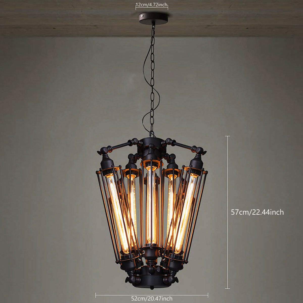 MORE CHANGE Industrial Retro Chandelier Light Vintage