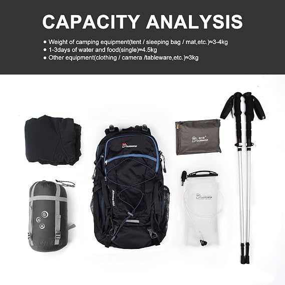 MOUNTAINTOP 40L Hiking Backpack, Lightweight Outdoor Backpacking Pack