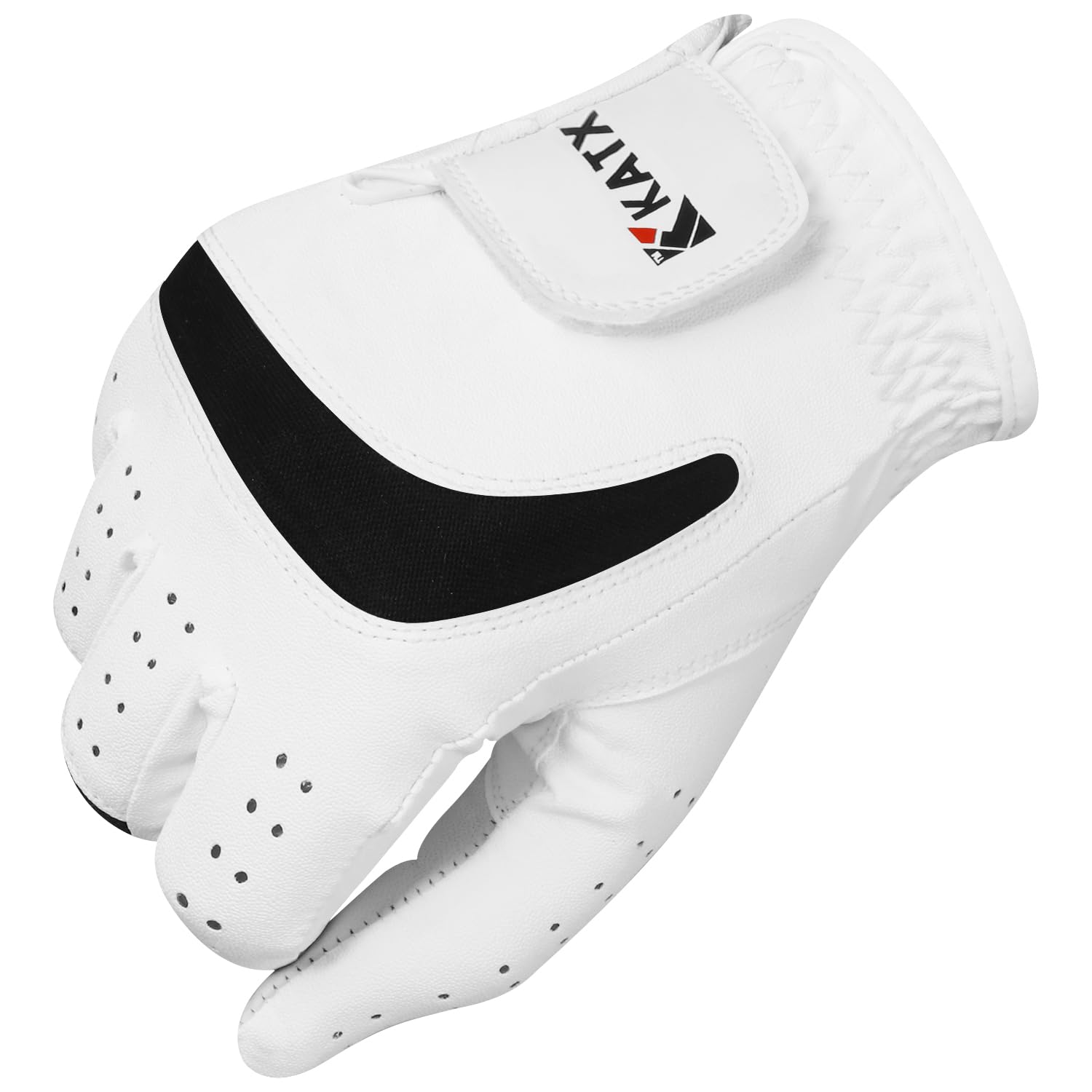 Katx Men's Full Finger Golf Glove Durable Premium Leather Left Hand Right All Weather Spann Glove Stratus Tech Golf Glove Non Slip Flexible Golfing (M - Image 3