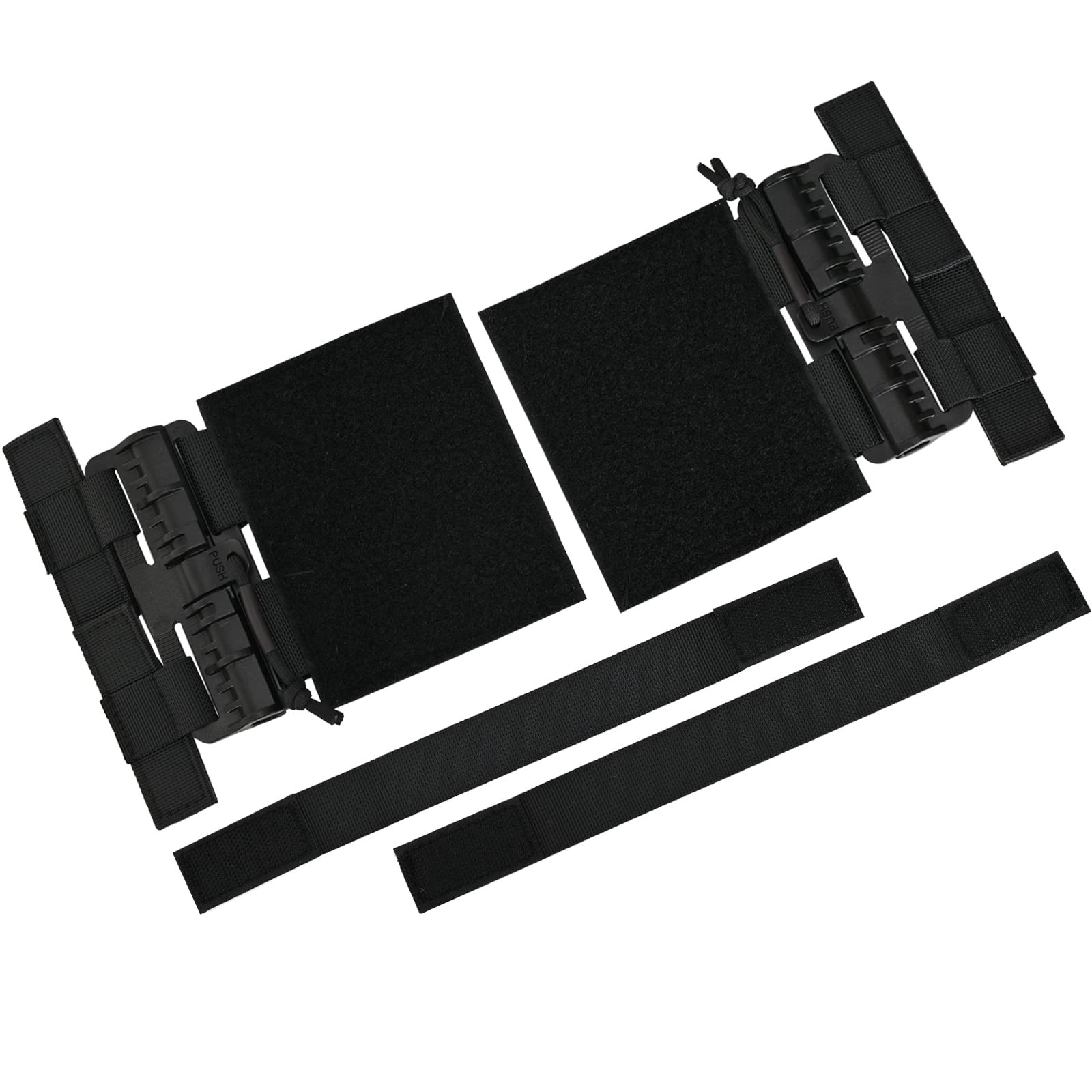 Tactifans Unisex Black 2 Pack Molle Vest Quick Release Buckle Set Quick Disconnect Cummerbund Adapters Single Point Molle Removal Buckle Nylon With Hook And Loop For Jpc Cpc Ncp Xpc 420 Vest (Black)