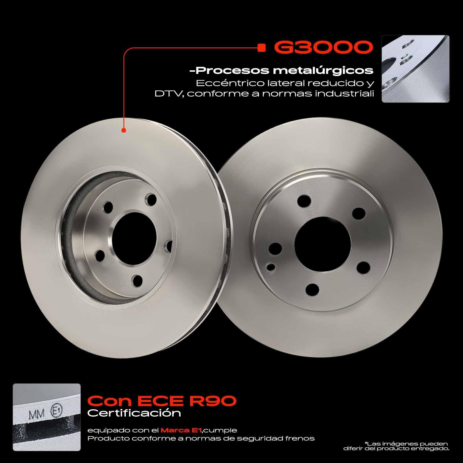Frankberg Juego de discos de freno incl. 2x discos de freno delanteros ventilados Ø259mm Compatible con Clase E W211 Clase E T-Model S211 Clase E Reemplazo# 2114210712,2114210812