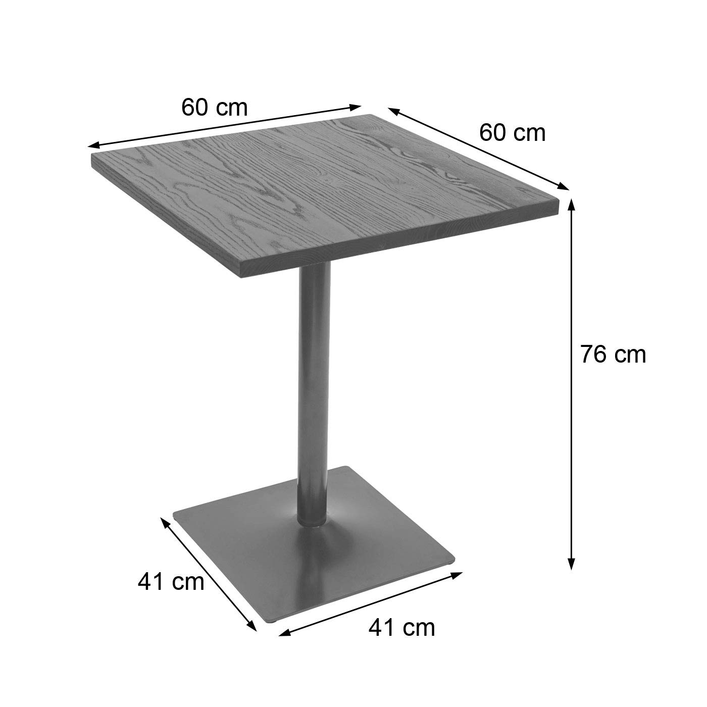 Mendler Bistrotisch HWC-H10, Bartisch Thekentisch, Industrial Gastronomie Ulme Holz MVG-Zertifiziert 76x60x60cm - Hellbraun