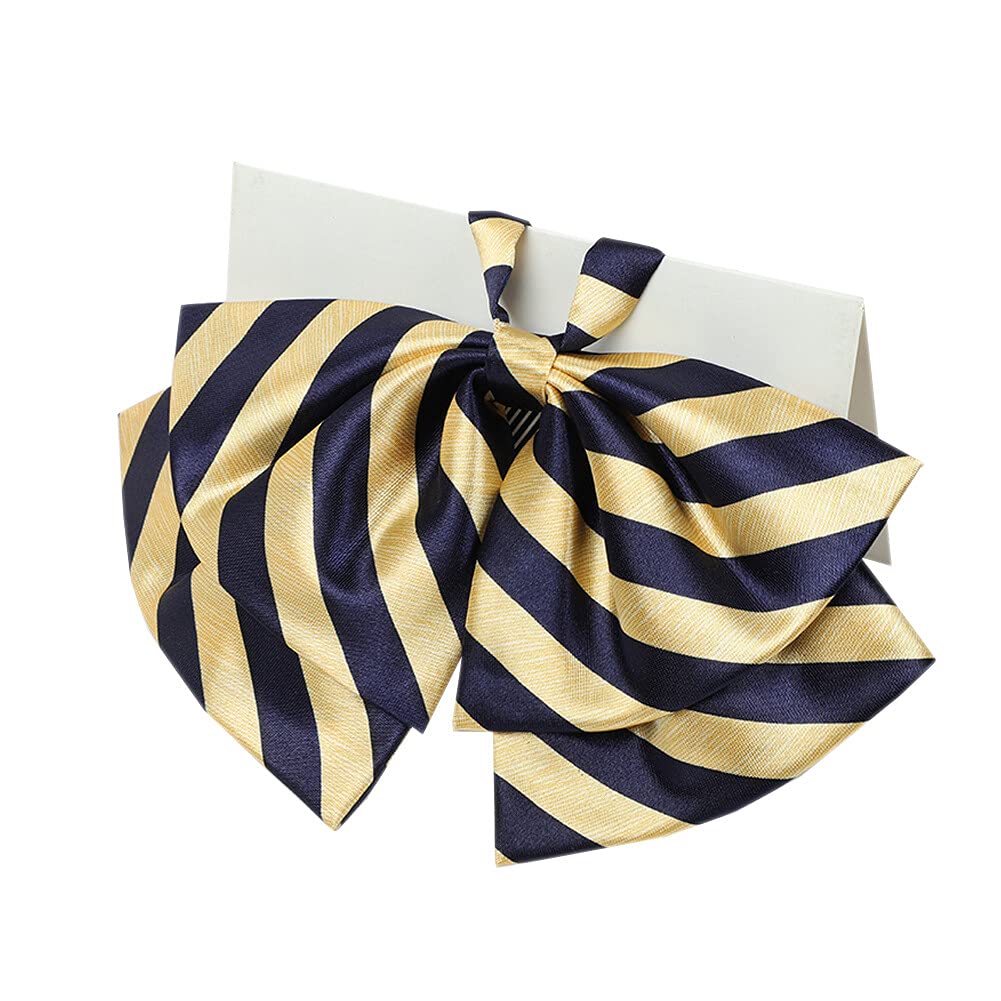 Jkqbux Women's T12 Elegant Bow Tie Pre-Tied Neckties Bowknot Stripe Adjustable Casual Uniform Bowtie Blouse Neck Ties, 19W*10L