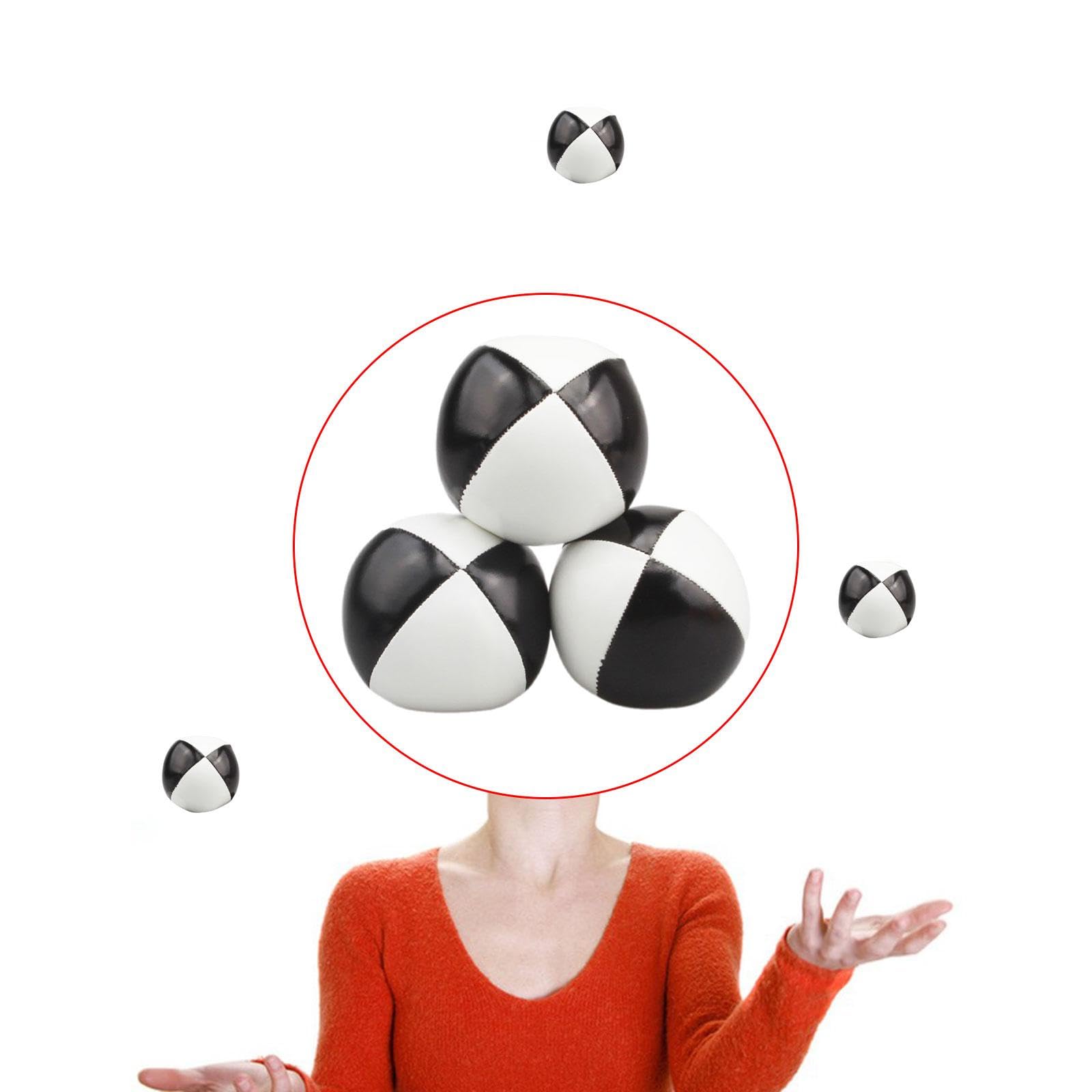 Set di 3 Palline da per Principianti E Professionisti, in Morbido Materiale PU, con Custodia Facile da Riporre. Adatto per L'allenament, Nero Bianco