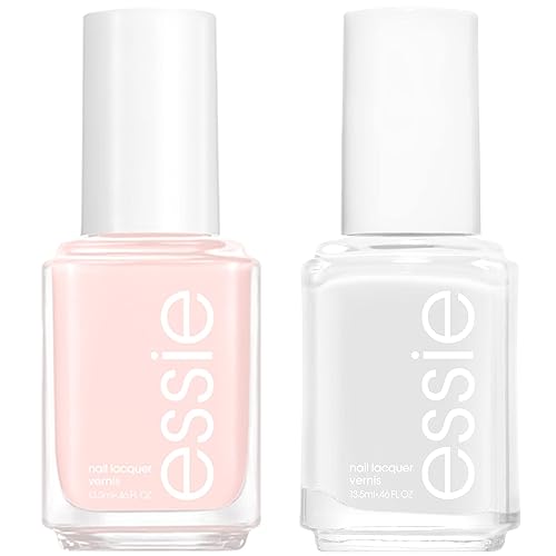 Miniatura 1 de essie Esmalte de uñas, kit de manicura francesa de ballet, un esmalte de uñas rosa transparente y blanco, vegano sin 8, 1 kit