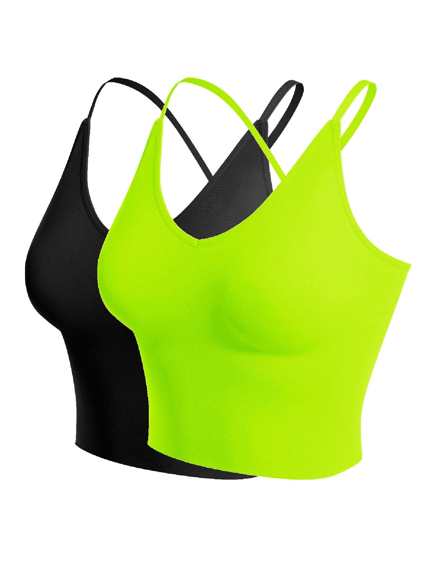 Design by Olivia Women's Padded Sports Bra Longline Workout Crop Top
