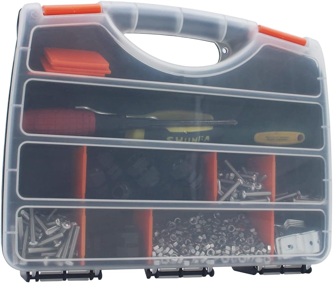 Hardware Tool Box Organizer case with Removable Dividers, 15