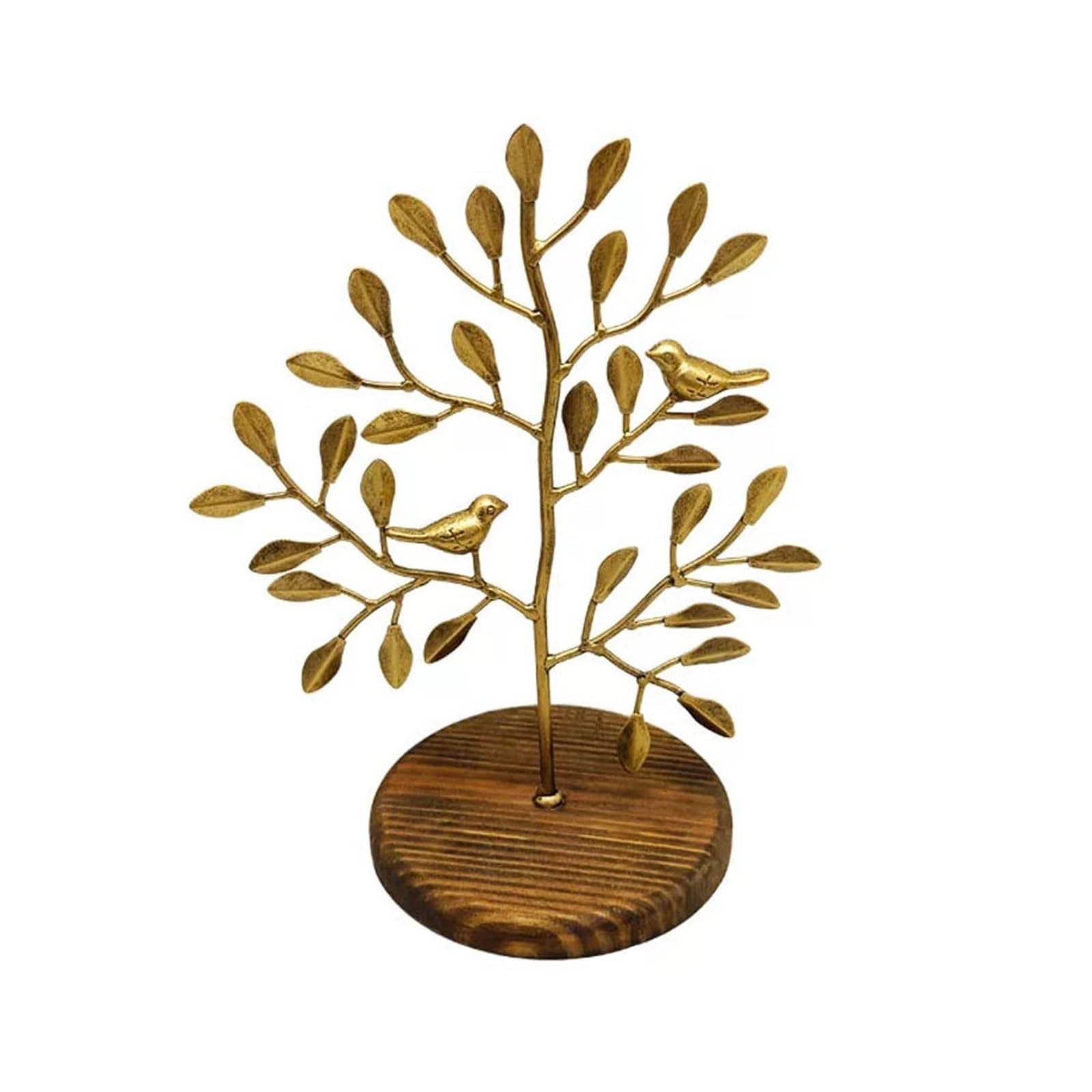 Jewellery Display Holder Tree Jewelry Stand Metal Holder with Wooden Base