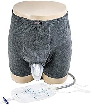 Urine Funnel Pee Holder, Wearable Urine Bag Incontinence Pants, Reusable Urine Collector with Elastic Waistband & Two 500ml Urine Collection Bag,L