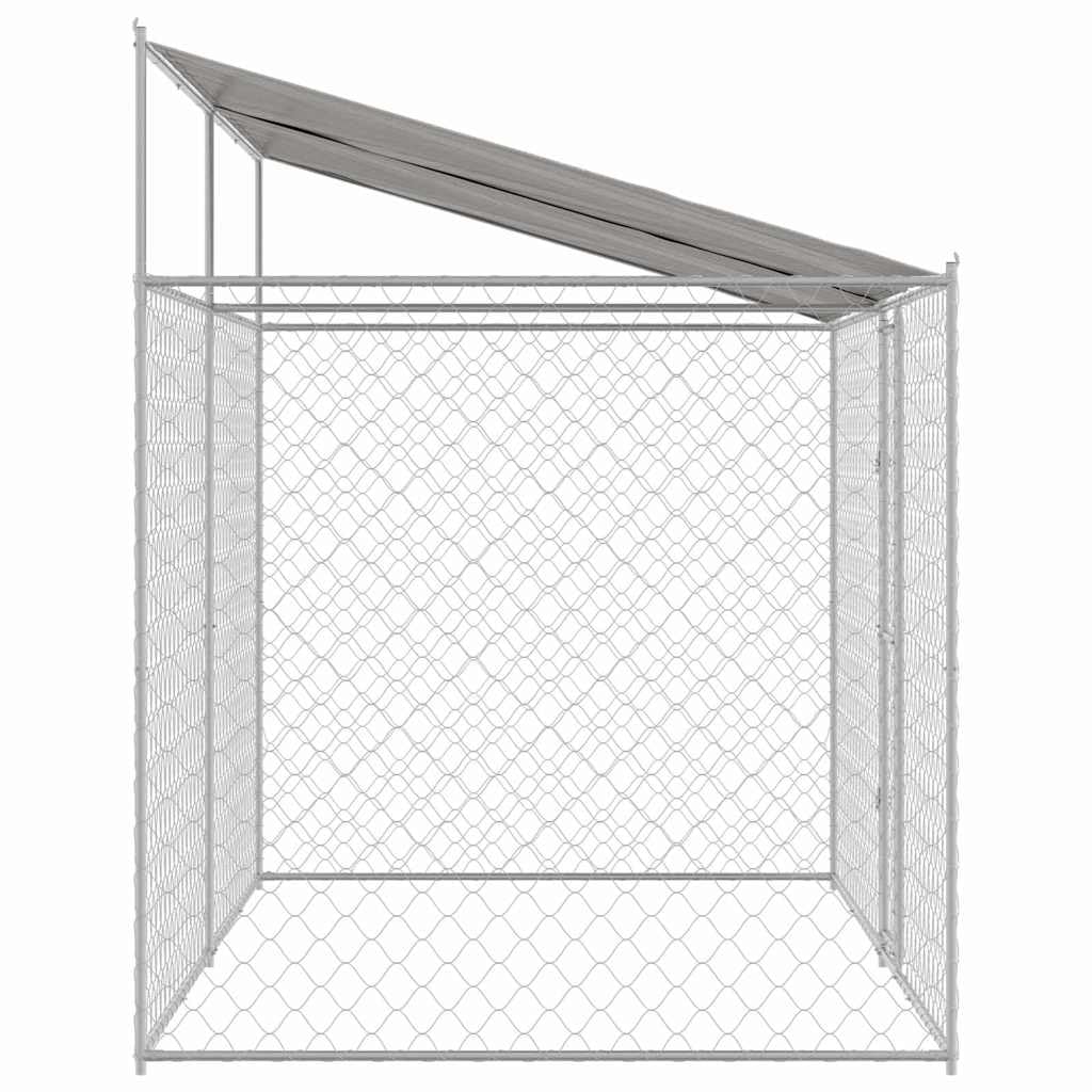 Gabbia per Cani da Esterno in Acciaio zincato Argento 400 x 200 x 256 cm