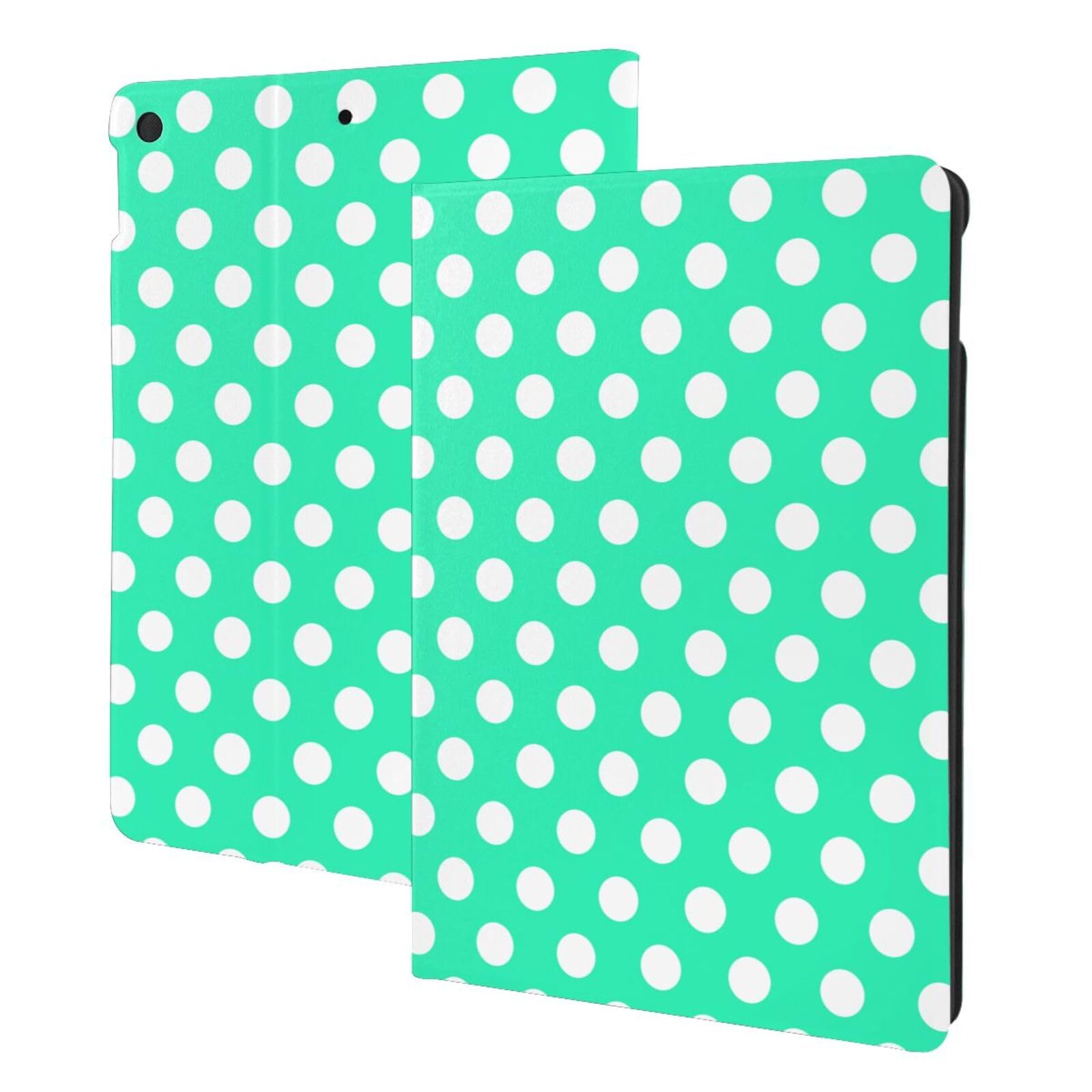 Housse iPad 10.2 vert clair à pois pour 9e 8e 7e gén