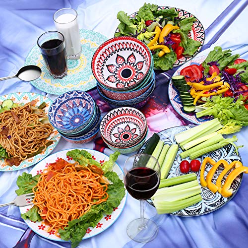 Farielyn-X 6 Pack Porcelain Dinner Plates - 10.5 Inch Diameter - Pizza Pasta Serving Plates Dessert Dishes - Microwave, Oven, and Dishwasher Safe, Scratch Resistant - Set of 6 - Image 6