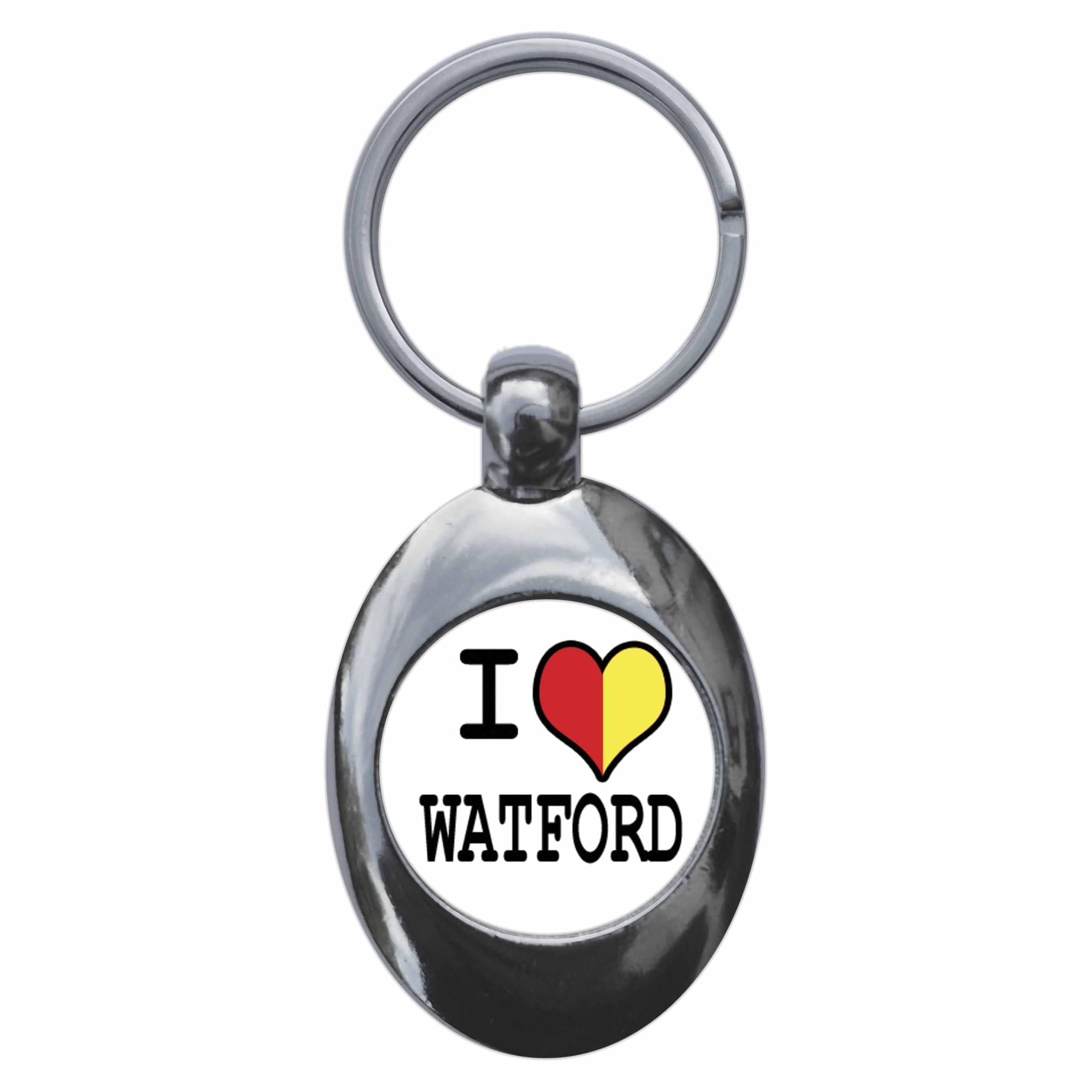 Ozorath I Heart Love Watford Keyring Keychain Key Ring Chain With Trolley Coin