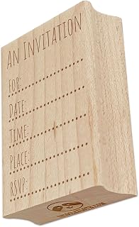 an Invitation Party RSVP Rectangle Rubber Stamp for Stamping Crafting - 2.5in Large